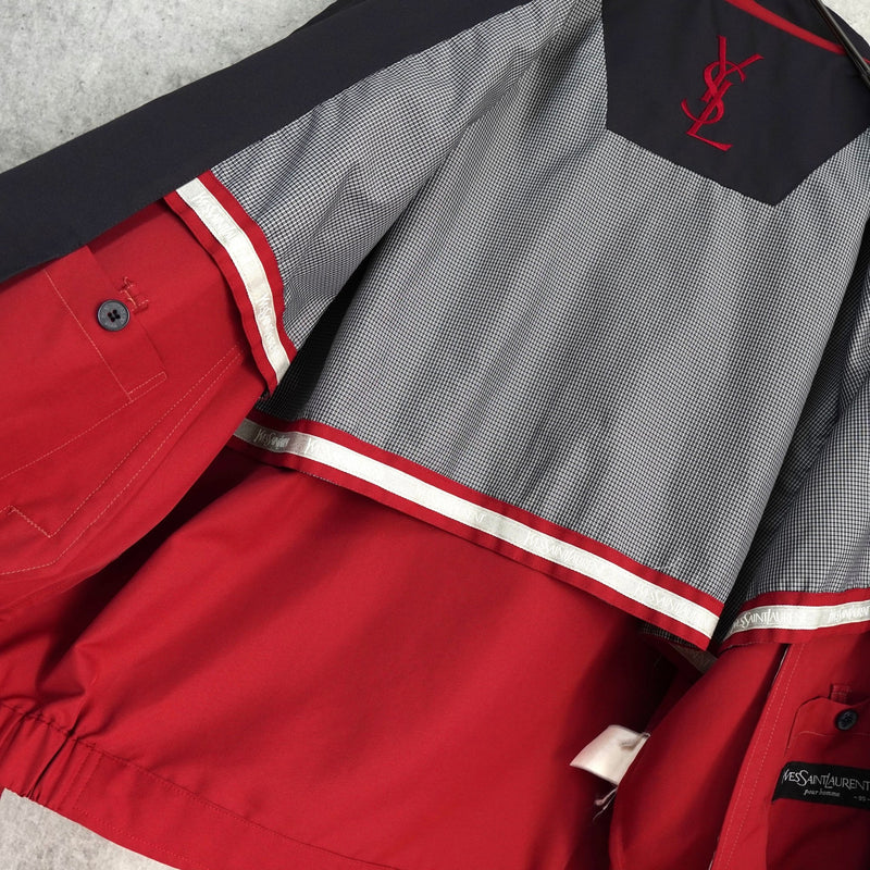 イヴ サンローラン ヴィンテージ YSLロゴ ブルゾン レッド - NEWSED