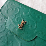 YSL logo arabesque patterned shoulder bag - NEWSED