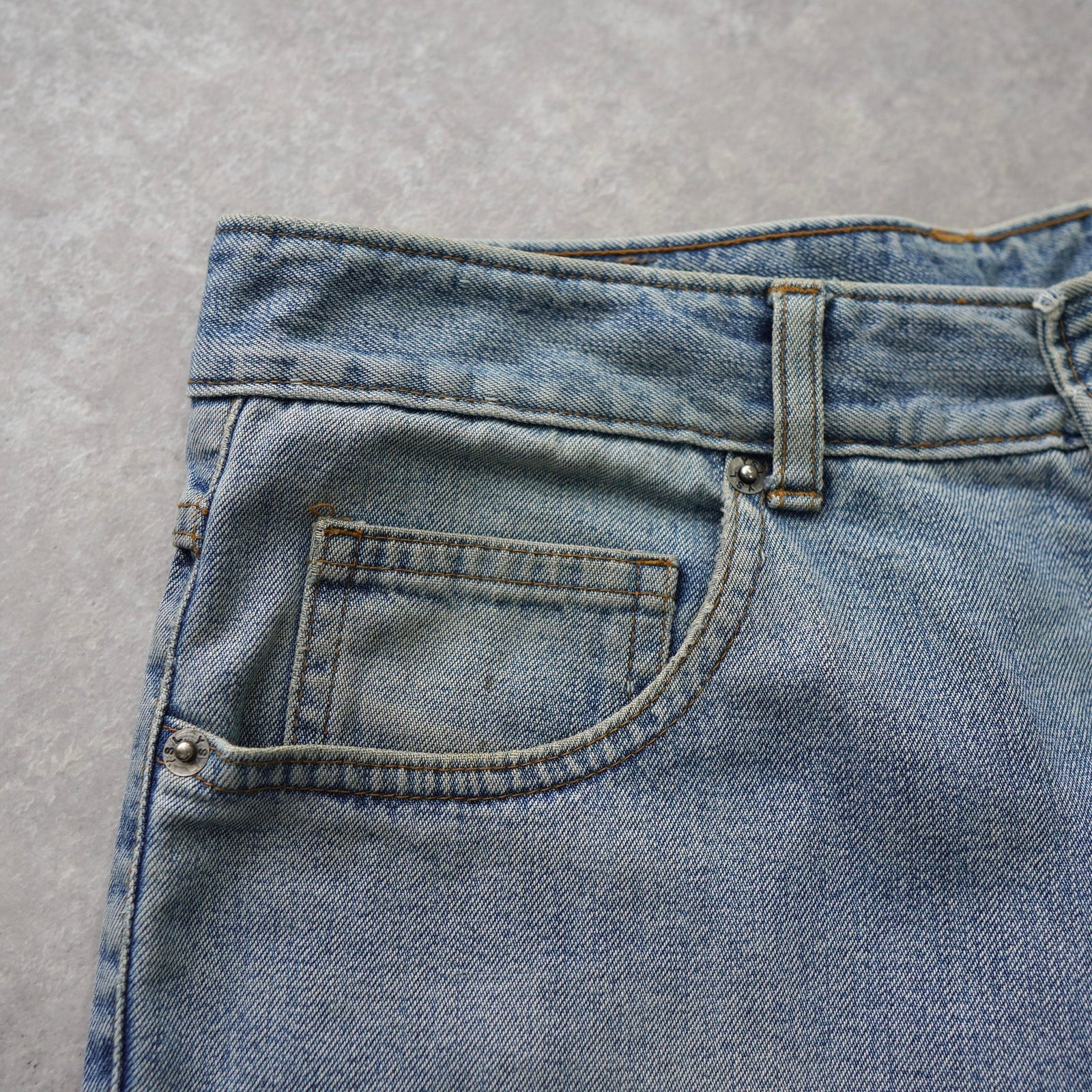 イヴ・サンローラン YSLロゴ パッチ デニム ジーンズ ライトブルー M