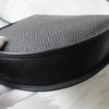 Vintage Yves Saint Laurent YSL logo triangle plate gold PVC shoulder bag pochette black