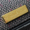 Vintage Yves Saint Laurent YSL logo triangle plate gold PVC shoulder bag pochette black