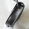 Vintage Yves Saint Laurent YSL logo triangle plate gold PVC shoulder bag pochette black