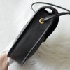 Vintage Yves Saint Laurent YSL logo triangle plate gold PVC shoulder bag pochette black