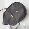 Vintage Yves Saint Laurent YSL logo triangle plate gold PVC shoulder bag pochette black