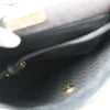 Vintage Yves Saint Laurent YSL logo triangle plate gold PVC shoulder bag pochette black
