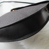 Vintage Yves Saint Laurent YSL logo triangle plate gold PVC shoulder bag pochette black