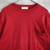 イヴ・サンローラン ヴィンテージ カサンドラロゴ YSLロゴ 刺繍 Tシャツ レッド