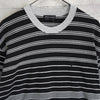 Yves Saint Laurent Vintage Cassandra Logo YSL Logo Embroidered T-Shirt Striped Gray Deadstock
