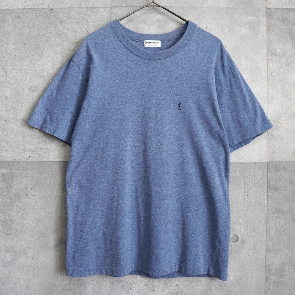 Yves Saint Laurent YSL 徽标蓝色 T 恤