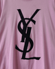 イヴ サンローラン ヴィンテージ ベロア YSLロゴ 長袖Tシャツ ロンT ピンク パープル S レディース