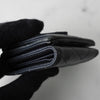 イヴ サンローラン YSLロゴ Vステッチ レザー 三つ折り財布 コンパクトウォレット グレー