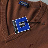 イヴサンローラン ヴィンテージ YSLロゴ ウール ニット Vネック デッドストック品 - NEWSED