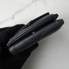 イヴ サンローラン YSLロゴ Vステッチ レザー 三つ折り財布 コンパクトウォレット グレー