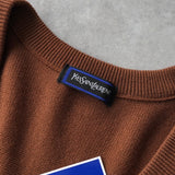 イヴサンローラン ヴィンテージ YSLロゴ ウール ニット Vネック デッドストック品 - NEWSED