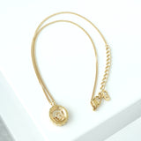 クリスチャン ディオール Diorロゴ オーバル ラインストーン ネックレス GPゴールド