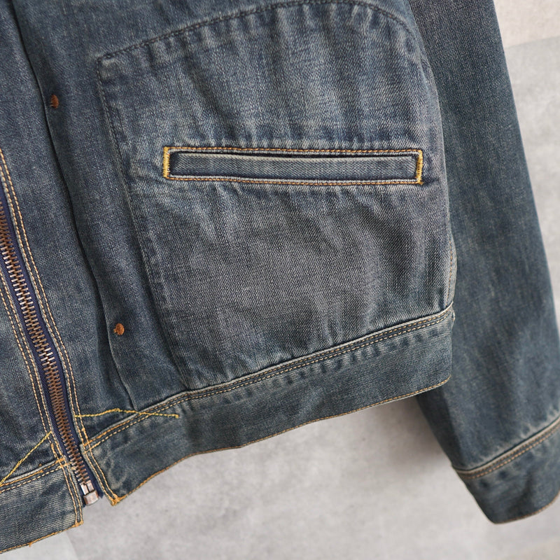 Zip - up Denim Jacket - NEWSED