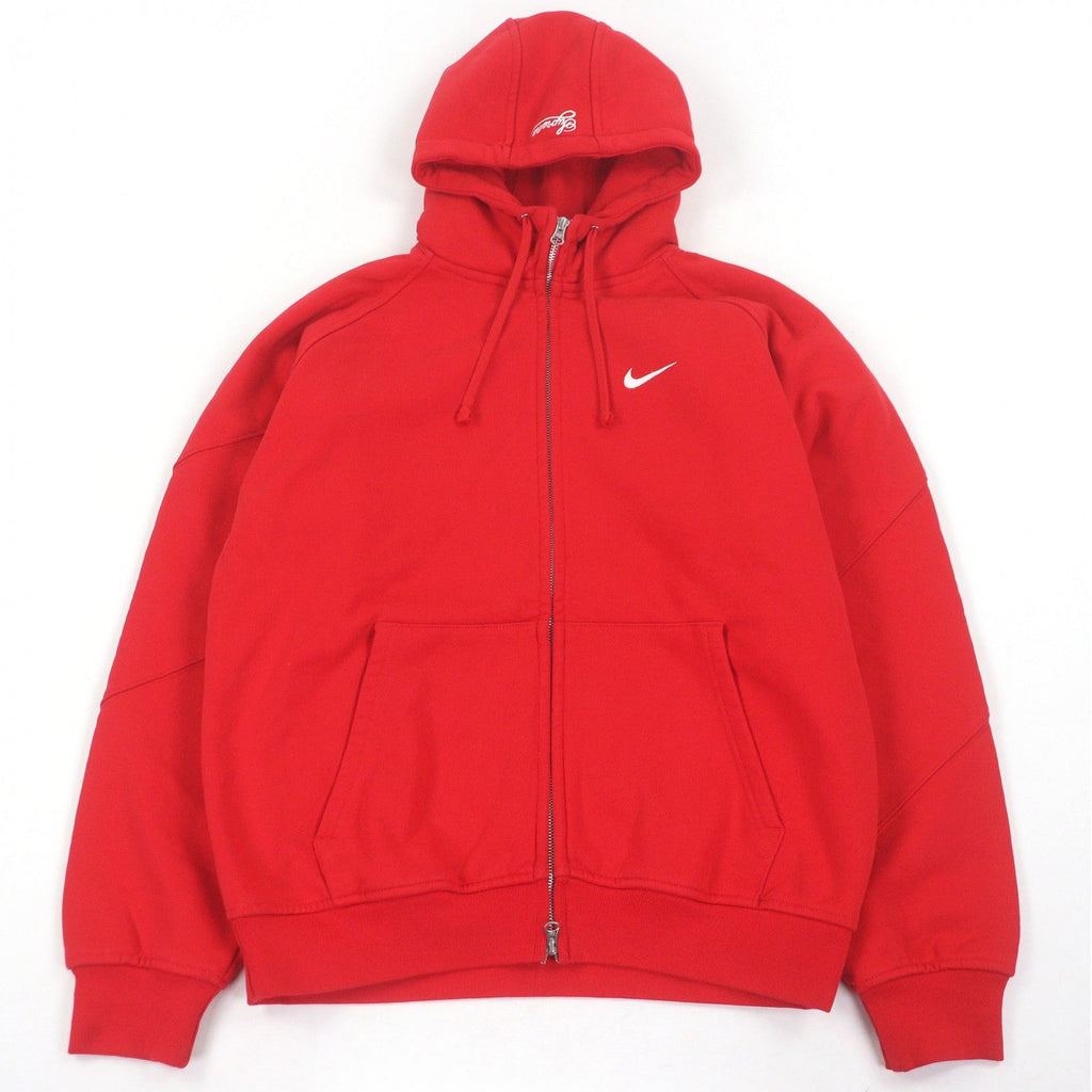 シュプリーム ナイキ Zip Up Hooded Sweatshirt スウッシュ ロゴエンブロイダリー ジップ パーカー レッド M メンズ