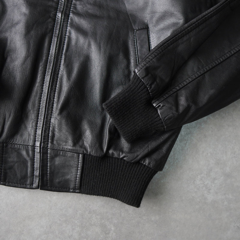 Zip - up Leather Blouson - NEWSED
