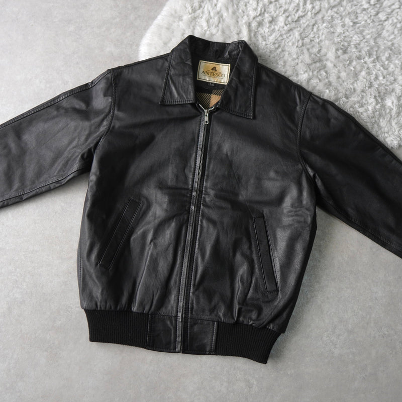 Zip - up Leather Blouson - NEWSED