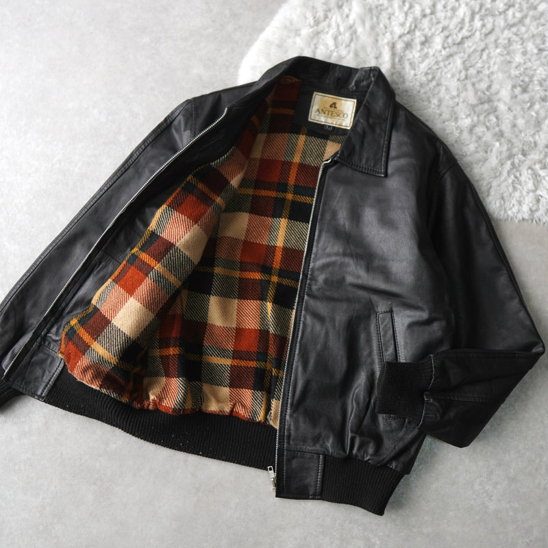Zip - up Leather Blouson - NEWSED