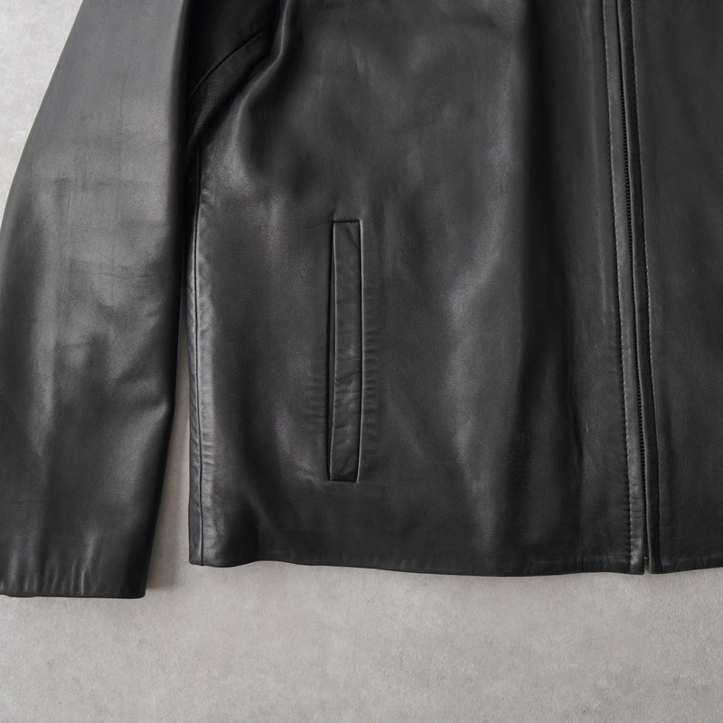 Zip - up Leather Jacket - NEWSED