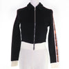 ミュウミュウ ロゴテープ クロップド ZIP UP ジャケット ブラック S レディース
