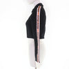 ミュウミュウ ロゴテープ クロップド ZIP UP ジャケット ブラック S レディース