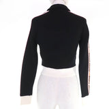 ミュウミュウ ロゴテープ クロップド ZIP UP ジャケット ブラック S レディース - NEWSED
