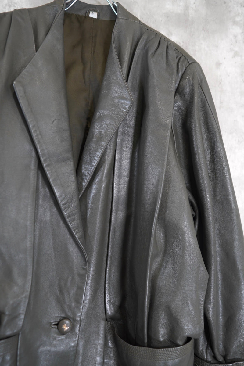 VINTAGE｜Gray leather jacket