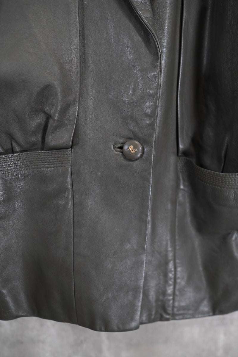VINTAGE｜Gray leather jacket