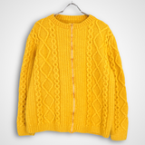 VINTAGE｜Cable knitted no-collar jacket
