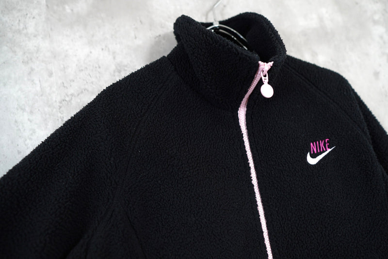 NIKE｜Logo  embroidered fleece jacket