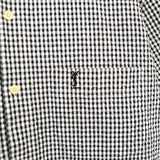 90's Logo embroidered gingham checks  seersucker shirt